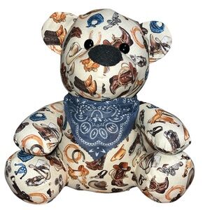 Cowboy western “Memory bear” VTG mint condition. Beautifully hand made
